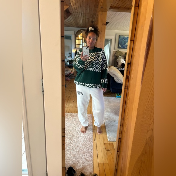 ✨Host Pick✨ Brunette The Label Fair Isle Forest Green  Sweater Size M/L - Picture 9 of 10